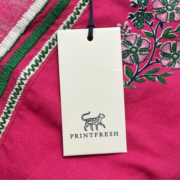 NWT Printfresh Ocean View Shift Dress Size S Pink Bouquet Blossoms Linen Blend - Picture 14 of 14
